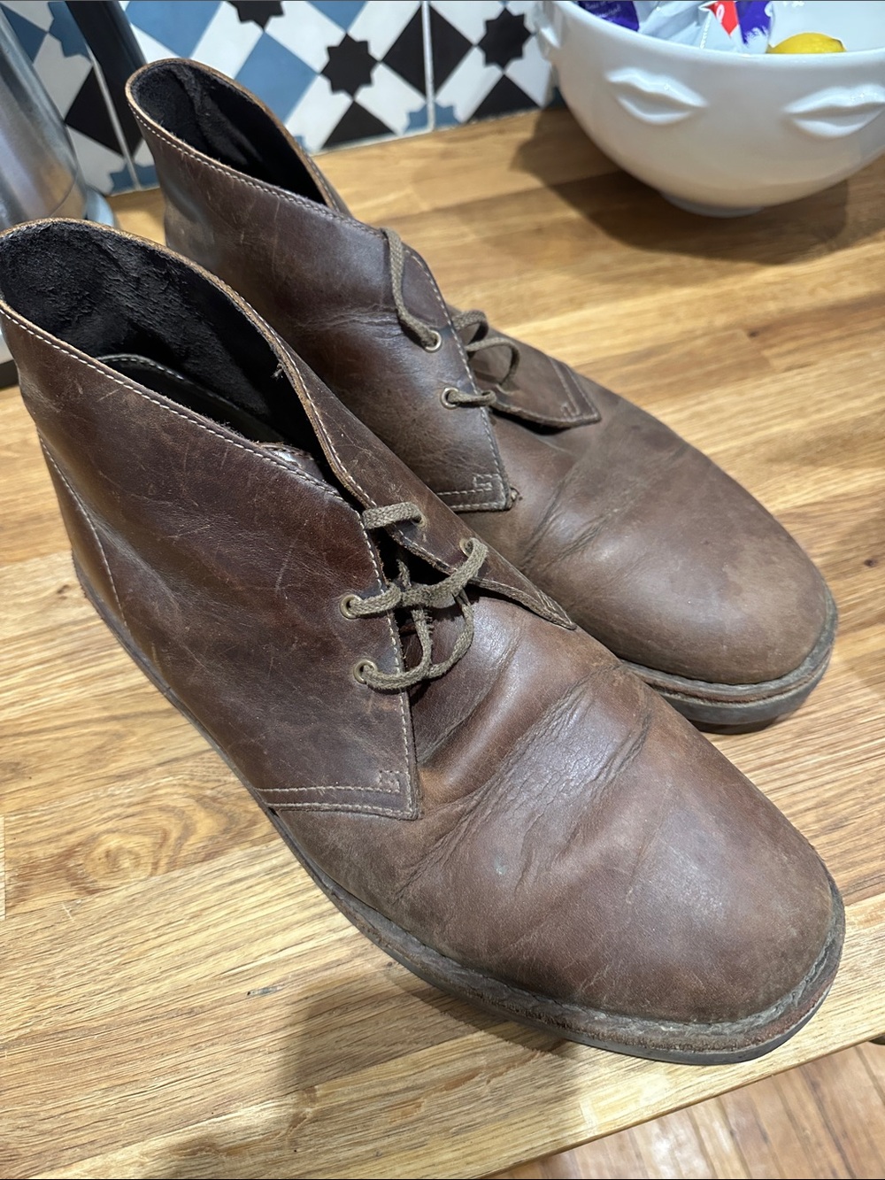 Clarks Men's Brown Leather Desert Boots